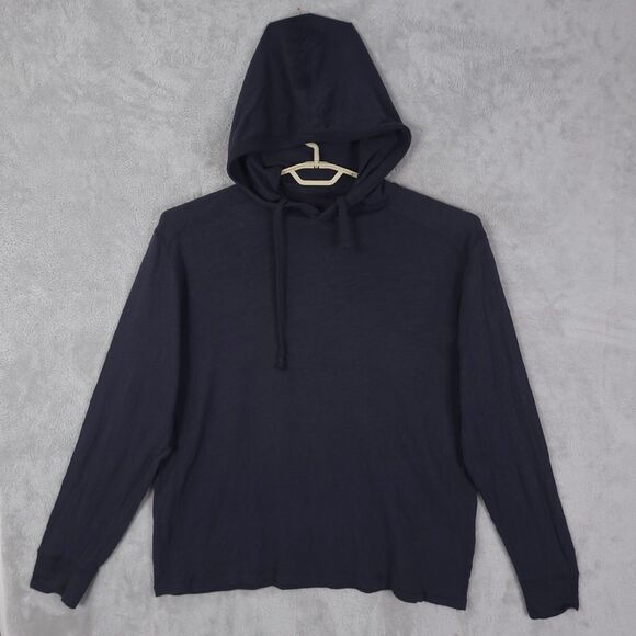 Rag And Bone Hoodie Mens Size XL Navy Preppy Lightweight Textured Thin Cotton - Picture 1 of 12